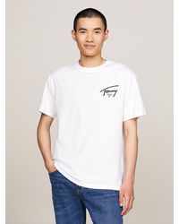 Tommy Hilfiger - T-shirt à col ras-du-cou et logo signature - Lyst