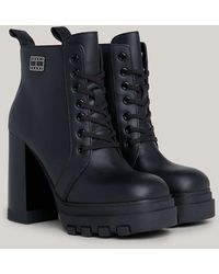 Tommy Hilfiger - High Heel Leather Lace-up Boots - Lyst