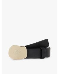 Tommy Hilfiger - Logo Abstract Plaque Buckle Leather Belt - Lyst