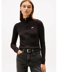 Tommy Hilfiger - Felpa Slim Fit Con Zip E Distintivo Tommy - Lyst