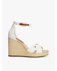 Tommy Hilfiger - Canvas Espadrille Met Hoge Sleehak - Lyst