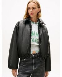 Tommy Hilfiger - Shiny Relaxed Padded Bomber Jacket - Lyst
