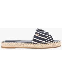 Tommy Hilfiger - Canvas Th Monogram Stripe Espadrille Mules - Lyst