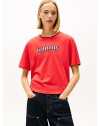 Tommy Hilfiger - S Short Sleeve Cotton Graphic T-shirt With Applique Logo Detail - Lyst