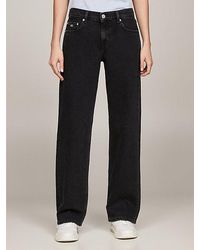 Tommy Hilfiger - Sophie Zwarte Low Rise Straight Faded Jeans - Lyst