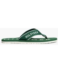 Tommy Hilfiger - Logo Embroidery Webbing Strap Flip-Flops - Lyst