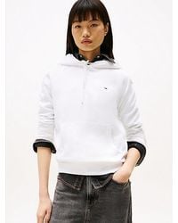 Tommy Hilfiger - Fleece Hoodie Met Geborduurde Vlag - Lyst