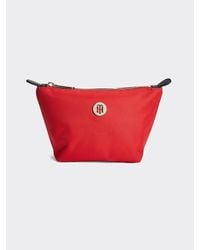 Tommy Hilfiger Make-uptas Met Metalen Monogram - Rood