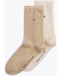 Tommy Hilfiger - 2-Pack Flag Embroidery Stripe Ankle Socks - Lyst