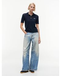 Tommy Hilfiger - Distressed Mid Rise Loose Wide Leg Jeans - Lyst