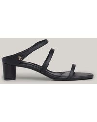 Tommy Hilfiger - Leather Mid-heel Strap Sandals - Lyst