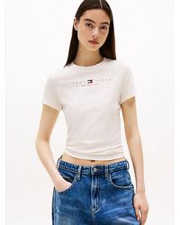 Tommy Hilfiger - Slim Fit T-Shirt Met Lineair Logo - Lyst