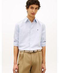 Tommy Hilfiger - Regular Fit Linen Blend Dobby Shirt - Lyst