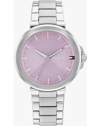 Tommy Hilfiger - Lavender Dial Stainless Steel Chain-link Watch - Lyst