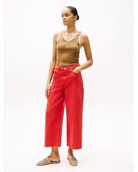 Tommy Hilfiger - High Rise Cropped Jeans Met Wijde Pijpen - Lyst