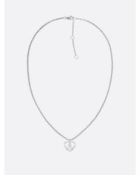 Tommy Hilfiger - Stainless Steel Th Monogram Heart Necklace - Lyst