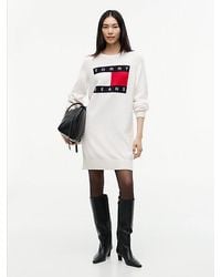Tommy Hilfiger - Oversized Mini Jumper Dress With Wool - Lyst