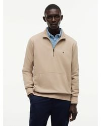 Tommy Hilfiger - Flag Embroidery Terry Quarter-Zip Sweatshirt - Lyst