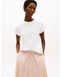 Tommy Hilfiger - T-Shirt Met Ronde Hals En Geborduurd Logo - Lyst