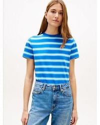 Tommy Hilfiger - Logo Embroidery Jersey Crew Neck T-Shirt - Lyst