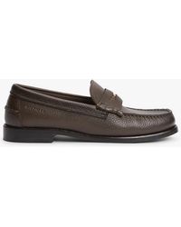 Tommy Hilfiger - Pebble Grain Leather Penny Loafers - Lyst