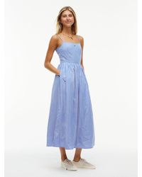 Tommy Hilfiger - Crinkle Poplin Strap Maxi Dress - Lyst