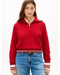Tommy Hilfiger - Metal Flag Relaxed Quarter-Zip Jumper - Lyst