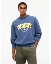 Tommy Hilfiger - Tommy Jeans Varsity Logo Relaxed Terry Sweatshirt - Lyst
