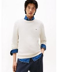 Tommy Hilfiger - Trui Met Ronde Hals En Geborduurde Vlag - Lyst