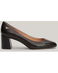 Tommy Hilfiger - Leather Block Heel Court Shoes - Lyst