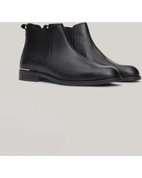 Tommy Hilfiger - Signature Leather Chelsea Boots - Lyst