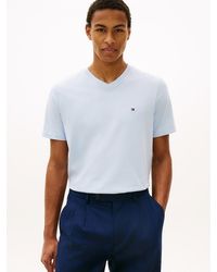 Tommy Hilfiger - Flag Embroidery V-neck T-shirt - Lyst