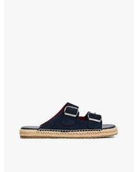 Tommy Hilfiger - Suède Sandaal Met Flexibele Zool En Gesp - Lyst