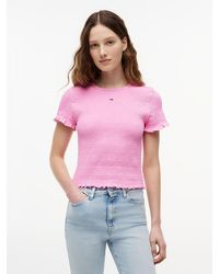 Tommy Hilfiger - Smock Flag Embroidery Slim T-Shirt - Lyst