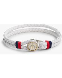Tommy Hilfiger - Plated Nautical Charm Leather Bracelet - Lyst