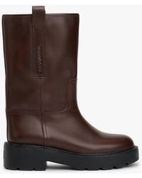 Tommy Hilfiger - Bottes Mi-Mollet En Cuir À Semelle Crantée - Lyst