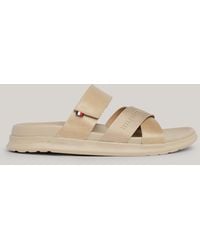 Tommy Hilfiger - Crossover Strap Leather Sandals - Lyst