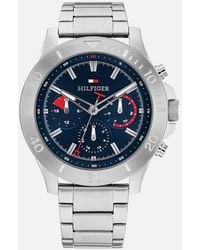 Tommy Hilfiger - Navy Dial Stainless Steel Sports Watch - Lyst