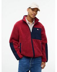 Tommy Hilfiger - Tommy Jeans Mixed Texture Teddy Fleece Jacket - Lyst