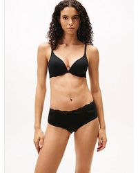 Tommy Hilfiger - Lace Trim Push-up Plunge Bra - Lyst