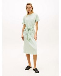 Tommy Hilfiger - Textured Knot Relaxed Midi T-Shirt Dress - Lyst
