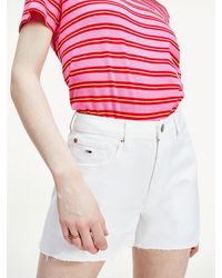 Tommy Hilfiger Denim Hotpant Met Onafgewerkte Zoom - Meerkleurig