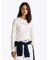 Tommy Hilfiger - Camiseta De Manga Larga Con Corte Slim Y Logo - Lyst