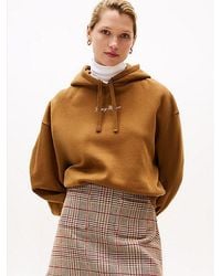 Tommy Hilfiger - Relaxed Fit Hoodie Met Getextureerd Logo - Lyst