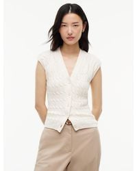 Tommy Hilfiger - Cable Knit Slim Cap Sleeve Cardigan - Lyst