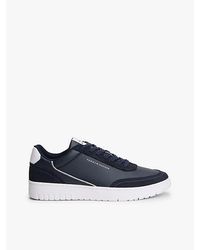 Tommy Hilfiger - Mixed Texture Leather Basketball Trainers - Lyst