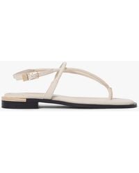 Tommy Hilfiger - Leather Th Monogram Gold-tone Heel Sandals - Lyst