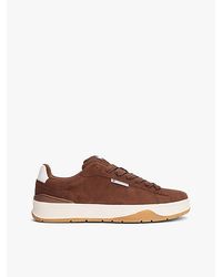 Tommy Hilfiger - Suède Sneaker Met Getextureerde Tussenzool - Lyst