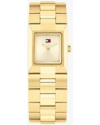 Tommy Hilfiger - Ionic Gold-plated Square Dial Bracelet Watch - Lyst