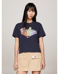 Tommy Hilfiger - Rainbow Logo Boxy Fit T-shirt - Lyst